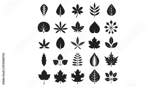 Leaves icons set