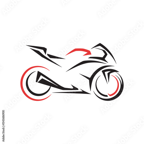 Unique motorcycle logo Modern and minimalist vector and abstract logo