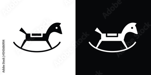 Rocking horse icon collection. line stroke icon. EPS 10