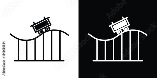 Roller coaster icon collection. line stroke icon. EPS 10