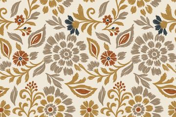 Crédence de cuisine Styles patrons Motif ikat floral brodé ethnique  © opart