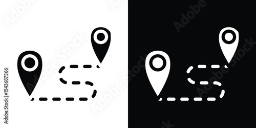 Route icon collection. line stroke icon. EPS 10