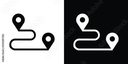 Route icon collection. line stroke icon. EPS 10