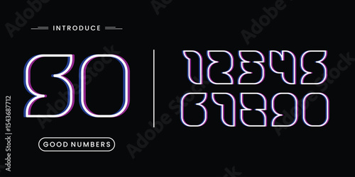 Line custom beautiful elegant numerals. Vintage and old school retro typographic. Vector Illustration numbers.