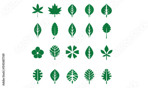 Leaves icons set