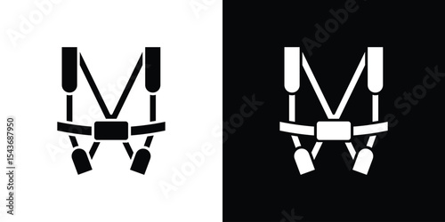 Safety harness icon collection. line stroke icon. EPS 10