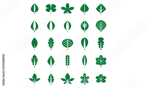 Leaves icons set