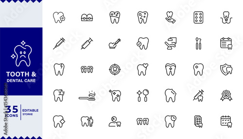  Pixel Perfect, Tooth & Dental Care icon set ,Tooth, protect, healthy, toothpaste, toothbrush, teeth, shiny smile etc.