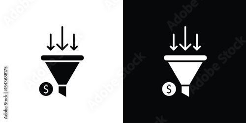 Sales funnel icon collection. line stroke icon. EPS 10