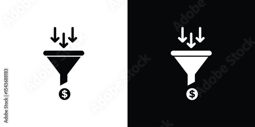 Sales funnel icon collection. line stroke icon. EPS 10