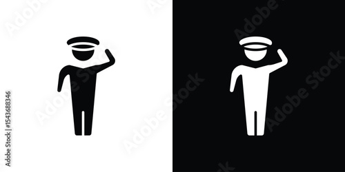 Salute icon collection. line stroke icon. EPS 10