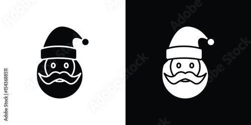 Santa claus face icon collection. line stroke icon. EPS 10