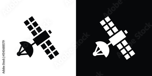 Satellite icon collection. line stroke icon. EPS 10