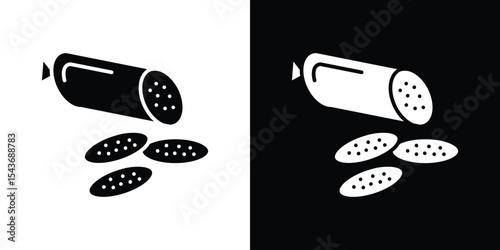Sausage salami icon collection. line stroke icon. EPS 10