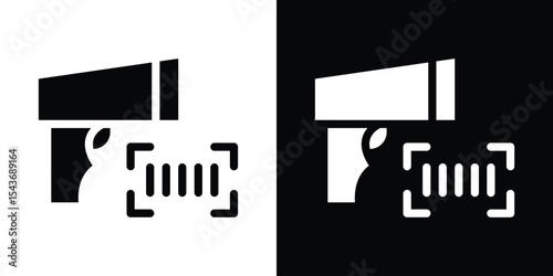 Scanner gun icon collection. line stroke icon. EPS 10