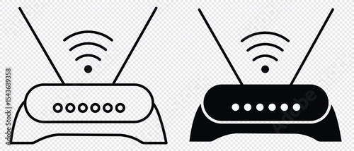 Router icon. Wi-fi modem vector illustration. Wireless network connection symbol. Internet signal sign.wifi router icon outline vector.