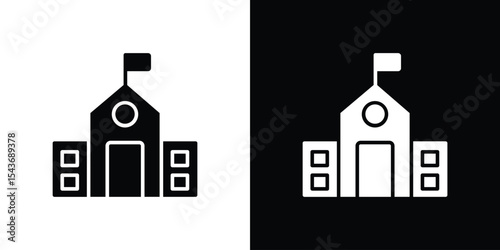 school icon collection. line stroke icon. EPS 10