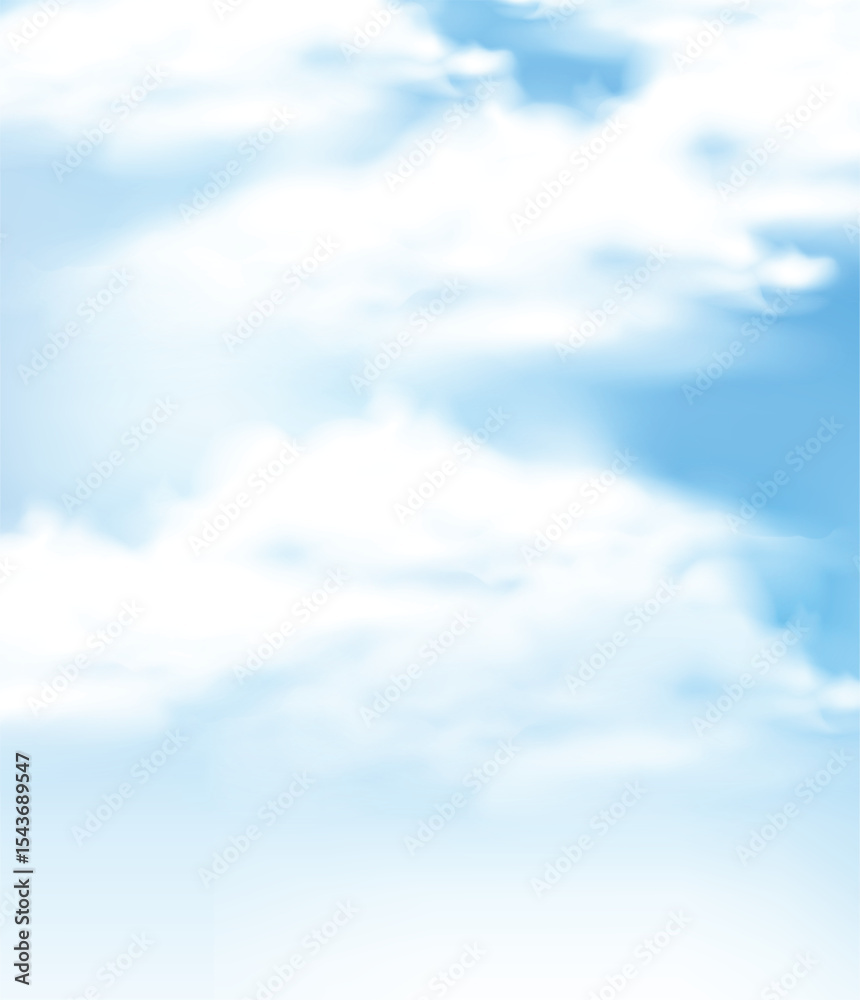 Obraz premium Clear Blue Sky with Wispy White Clouds Background..