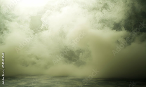 Eerie Fog Flowing Over Stone Floor Creating a Mysterious Atmosphere