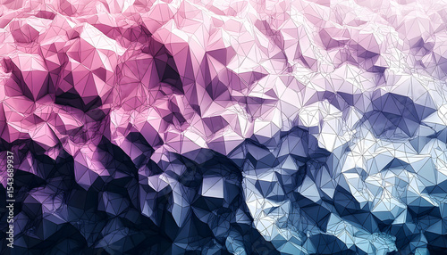 Abstract Geometric Pattern Background with Triangular Shapes in Pink and Blue