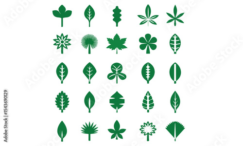 Leaves icons set