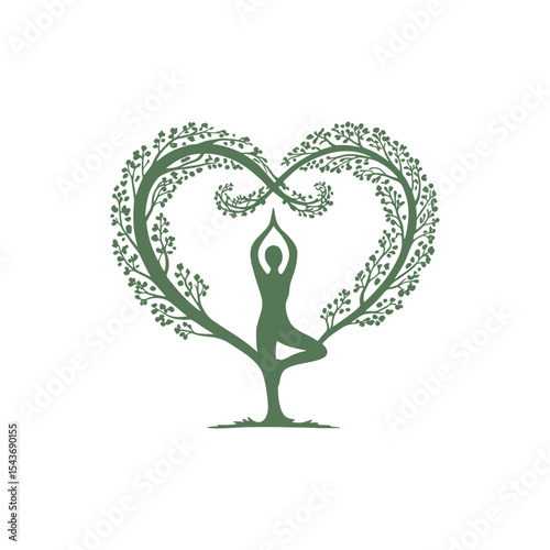 Unique yoga tree logo Modern and minimalist vector and abstract logo