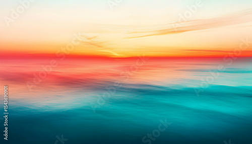 Abstract Ocean at Sunset with Vibrant Colors and Smooth Water Effect