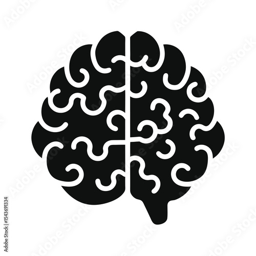 Human Brain Silhouette Illustration on White Background