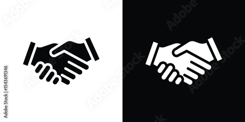 Shake hands icon collection. line stroke icon. EPS 10