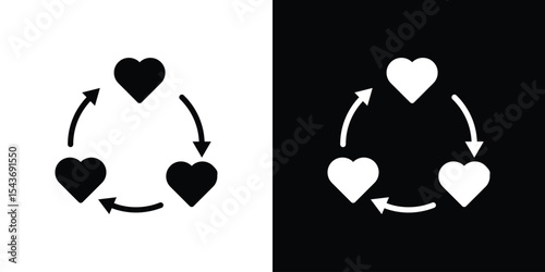 Sharing love icon collection. line stroke icon. EPS 10