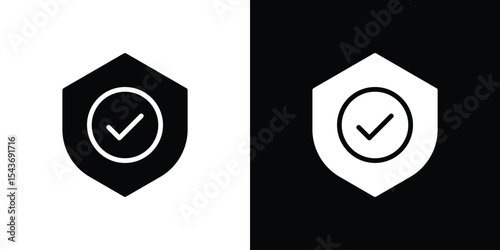 Shield check icon collection. line stroke icon. EPS 10