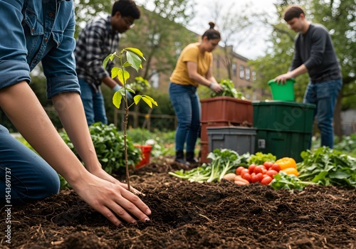 Community Garden: Planting a Tree and Growing Together, A Collaborative Effort in a Thriving Urban Garden