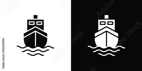 Ship icon collection. line stroke icon. EPS 10