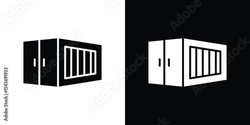 Shipping Container icon collection. line stroke icon. EPS 10