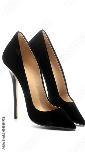 Elegant Black Suede Stiletto Heels Pointed Toe Fashion Footwear for Women Style