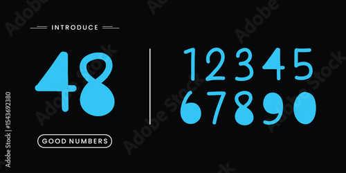 Number font. Font of numbers in classical style with contemporary geometric design. Beautiful elegant numerals. Vintage and old school retro typographic. Vector Illustration.