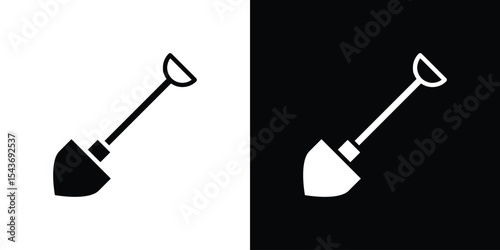 Shovel icon collection. line stroke icon. EPS 10