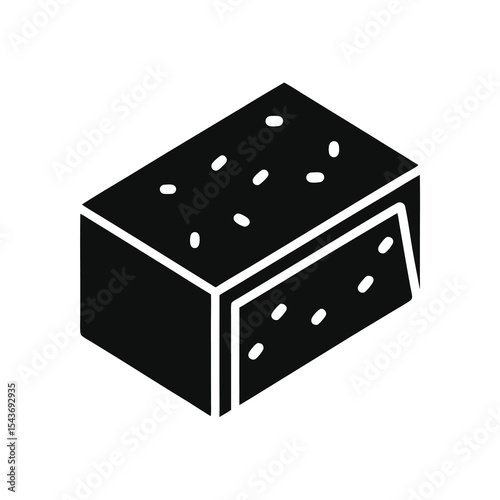 Black and White Halva Candy Icon