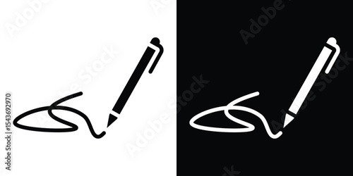 Signature icon collection. line stroke icon. EPS 10