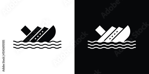 Sinking icon collection. line stroke icon. EPS 10