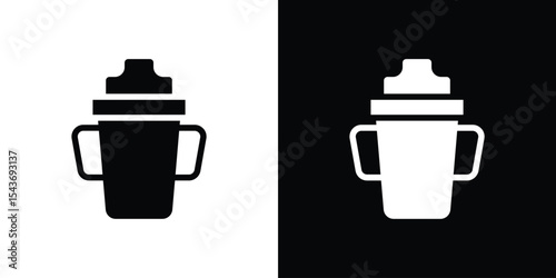 Sippy cup icon collection. line stroke icon. EPS 10