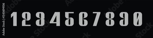 Number font. Font of numbers in classical style with contemporary geometric design. Beautiful elegant numerals. Vintage and old school retro typographic. Vector Illustration.