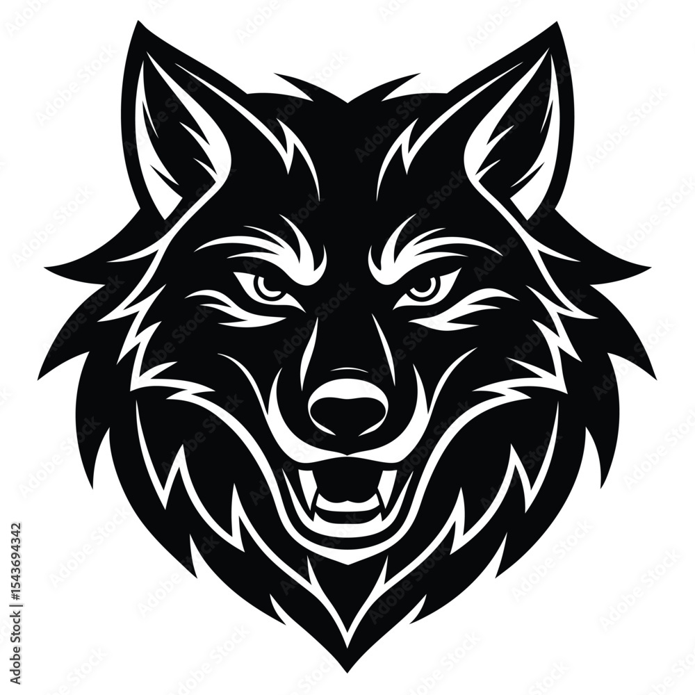 Fototapeta premium Wolf silhouette vector illustration