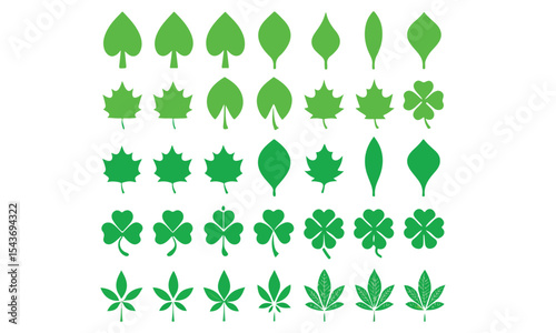 Leaves icons set