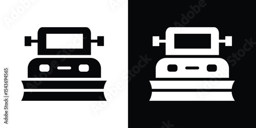 Snowplow icon collection. line stroke icon. EPS 10