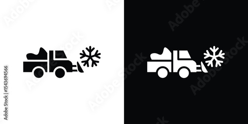Snowplow icon collection. line stroke icon. EPS 10
