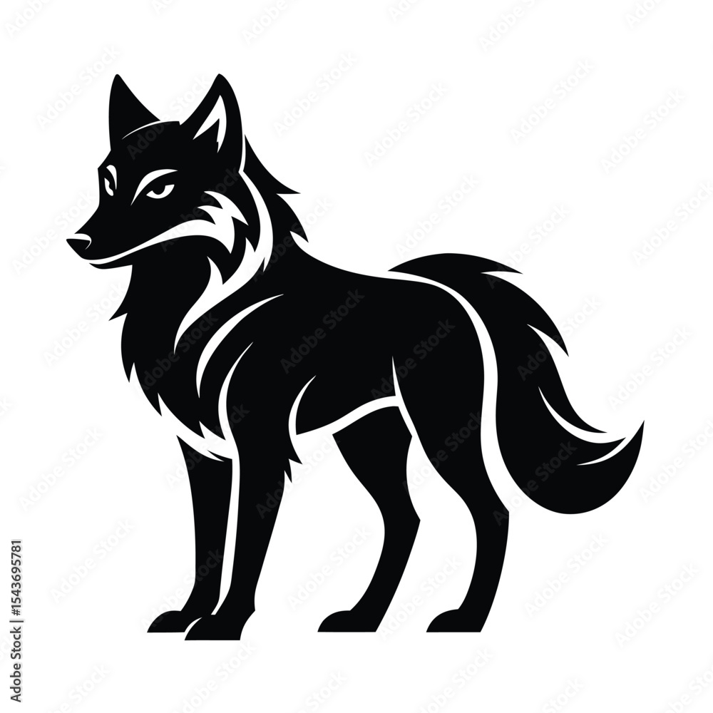 Obraz premium Wolf silhouette vector illustration