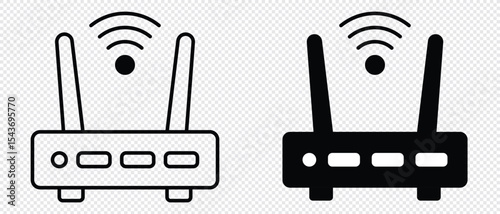 Router icon. Wi-fi modem vector illustration. Wireless network connection symbol. Internet signal sign.wifi router icon outline vector.