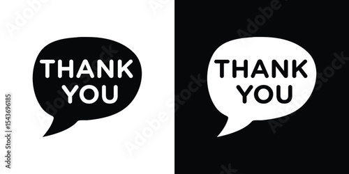 Speech bubbles thank you icon collection. line stroke icon. EPS 10