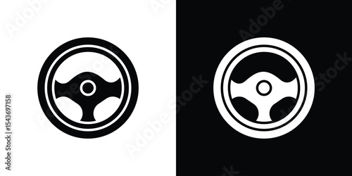 Steering wheel icon collection. line stroke icon. EPS 10